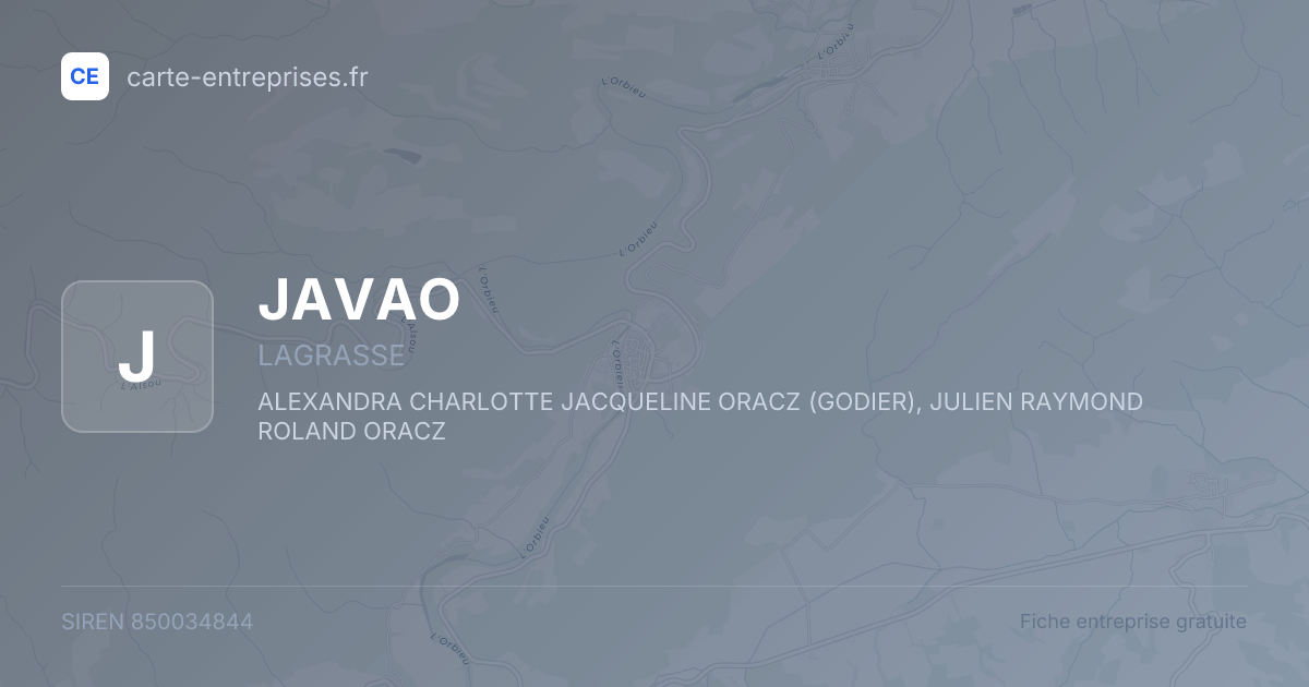 JAVAO — 850034844 — fiche entreprise