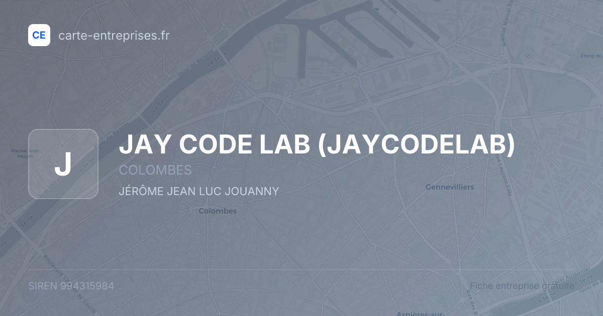 JAY CODE LAB (JAYCODELAB) — 994315984 — fiche entreprise