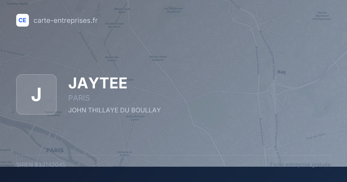 JAYTEE — 833142045 — fiche entreprise