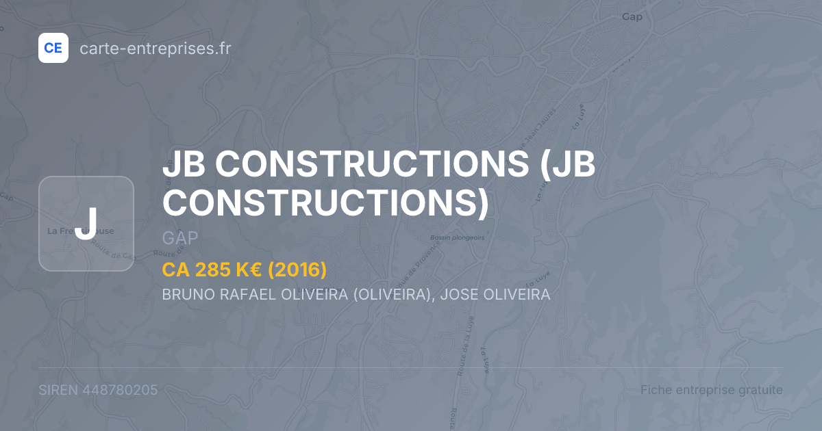 JB CONSTRUCTIONS — 448780205 — fiche entreprise