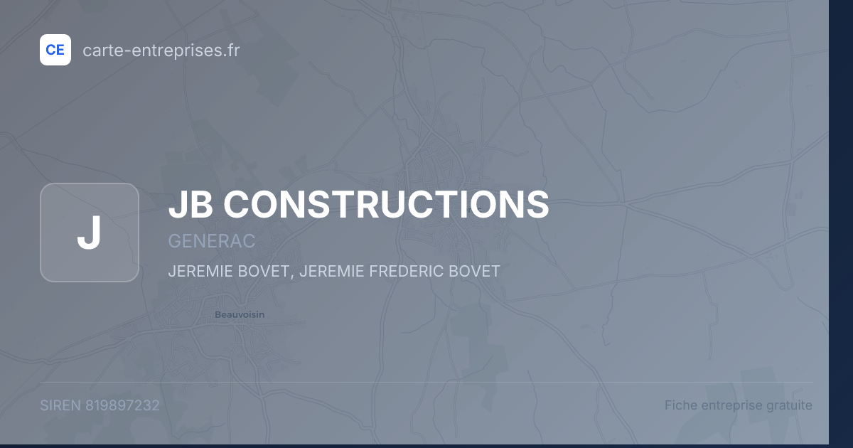 JB CONSTRUCTIONS — 819897232 — fiche entreprise