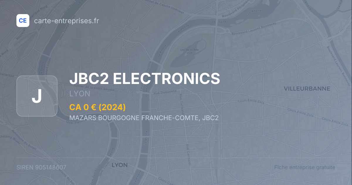 JBC2 ELECTRONICS — 905148607 — fiche entreprise