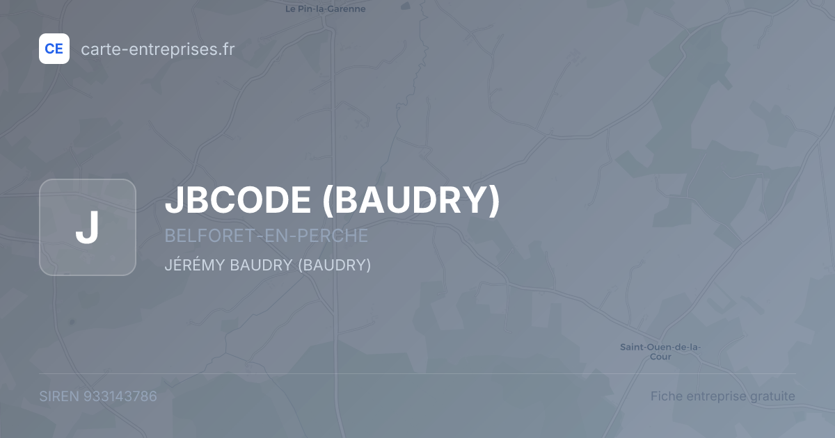 JBCODE (BAUDRY) — 933143786 — fiche entreprise