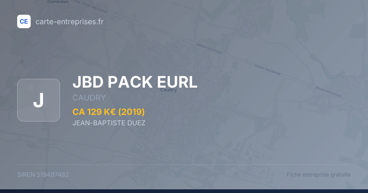 JBD PACK EURL — 519487482 — fiche entreprise