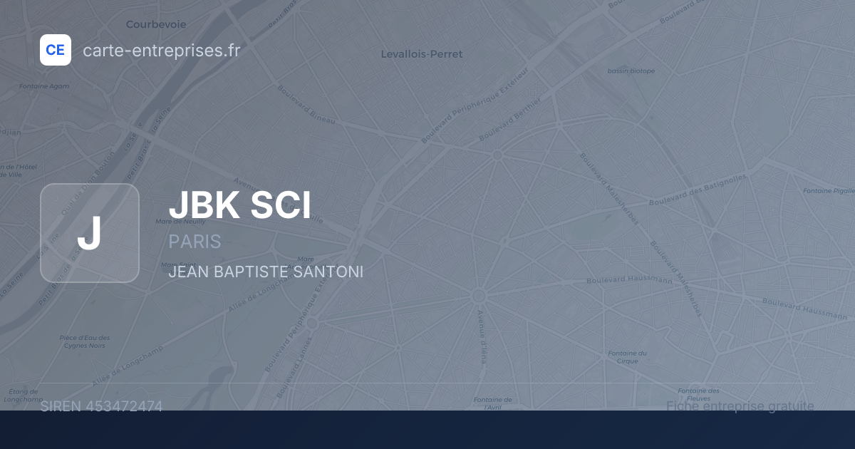 JBK SCI — 453472474 — fiche entreprise