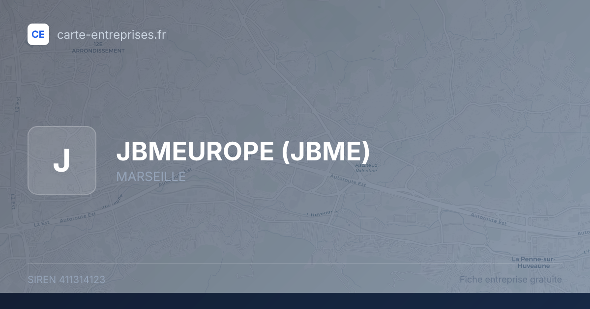 JBMEUROPE (JBME) — 411314123 — fiche entreprise