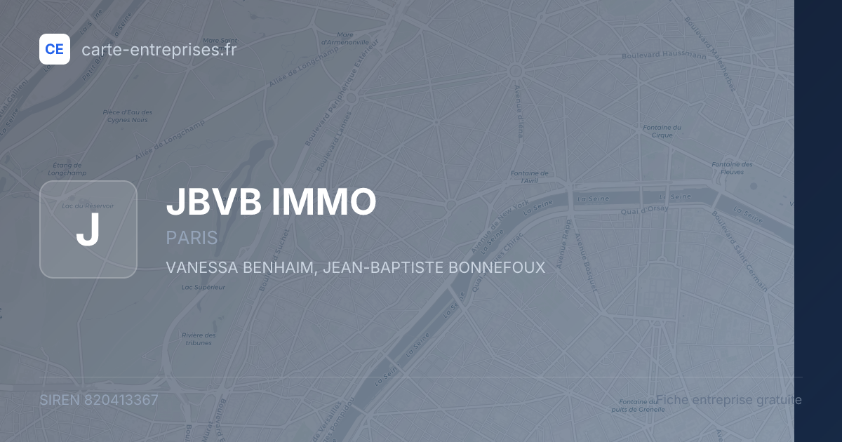 JBVB IMMO — 820413367 — fiche entreprise