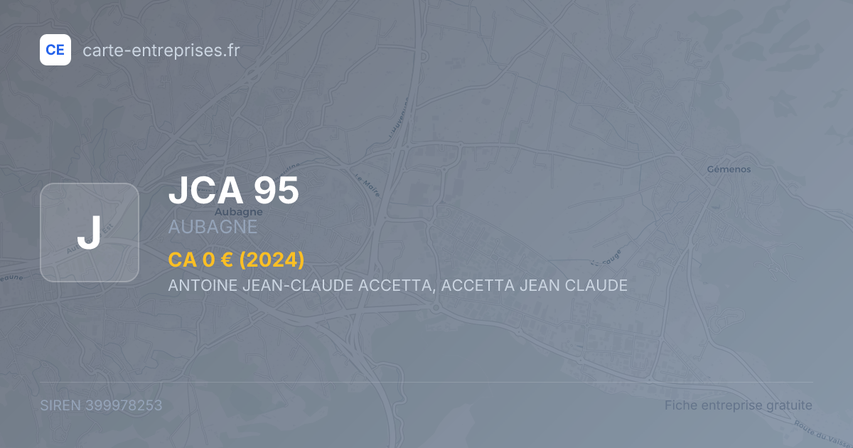 JCA 95 — 399978253 — fiche entreprise