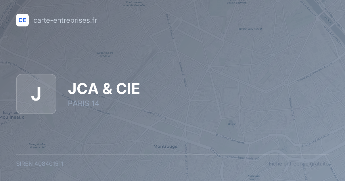 JCA & CIE — 408401511 — fiche entreprise
