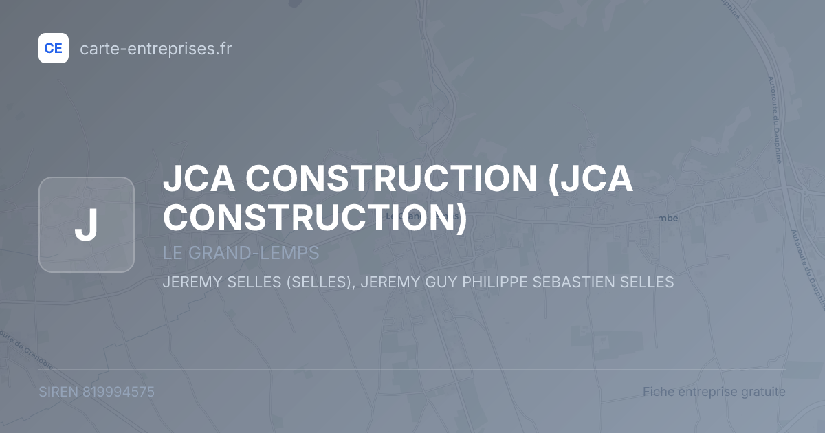 JCA CONSTRUCTION — 819994575 — fiche entreprise