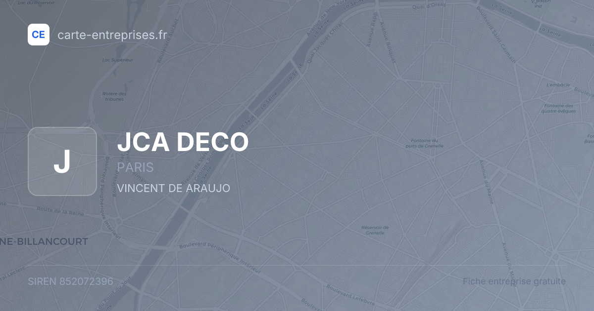 JCA DECO — 852072396 — fiche entreprise