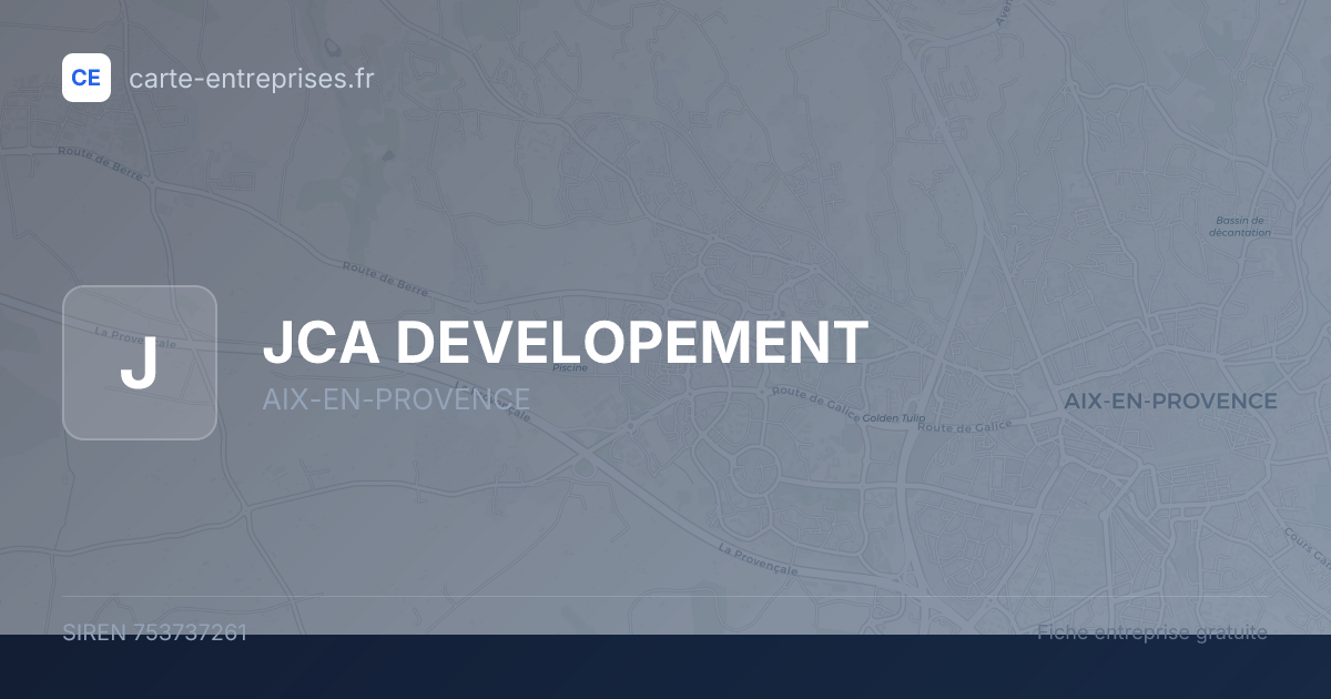 JCA DEVELOPEMENT — 753737261 — fiche entreprise