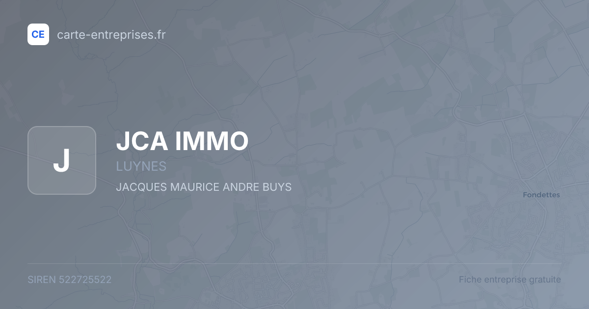 JCA IMMO — 522725522 — fiche entreprise