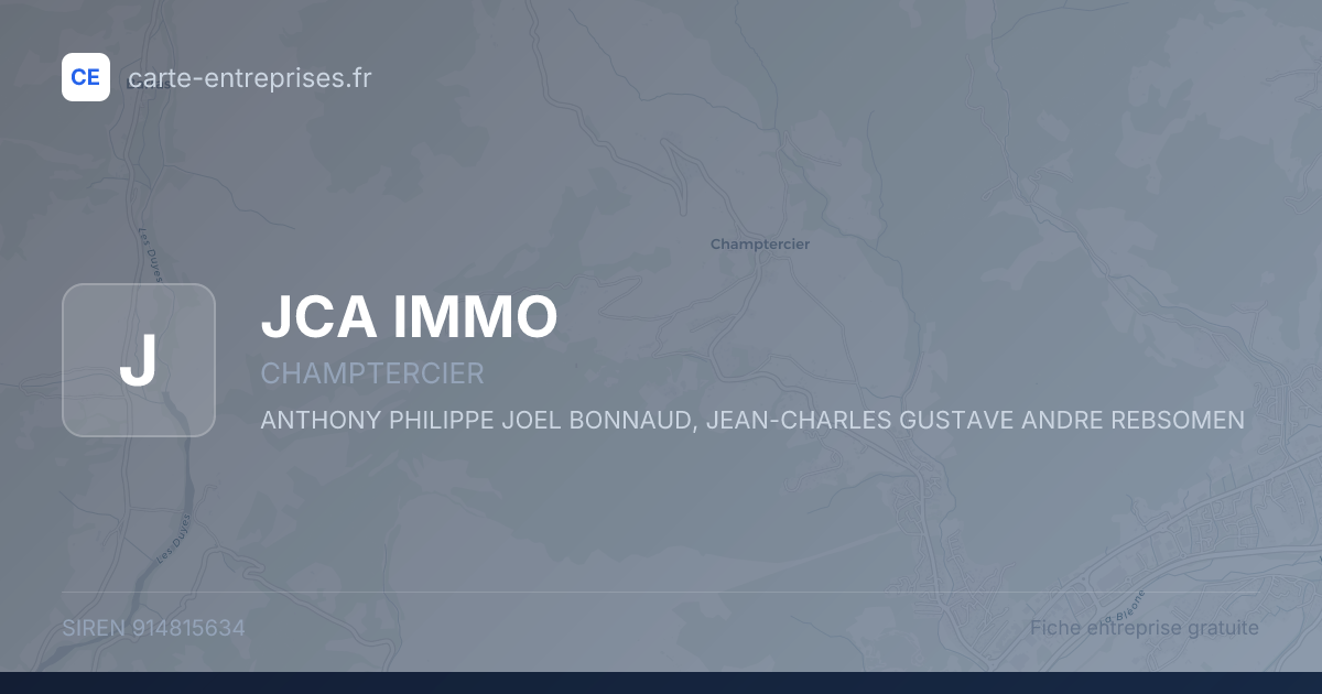 JCA IMMO — 914815634 — fiche entreprise