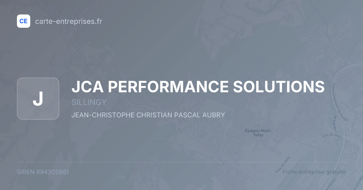 JCA PERFORMANCE SOLUTIONS — 894305861 — fiche entreprise