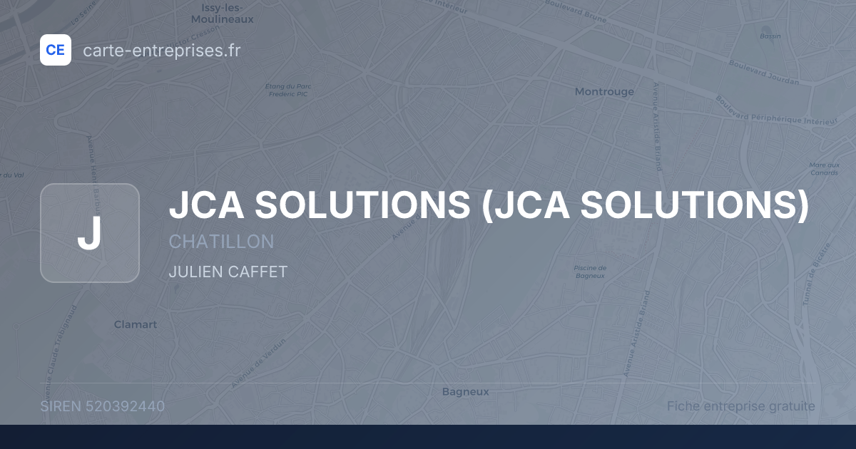 JCA SOLUTIONS — 520392440 — fiche entreprise