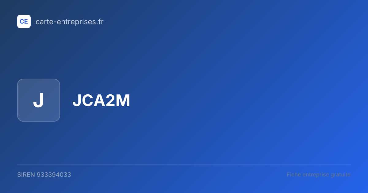 JCA2M — 933394033 — fiche entreprise