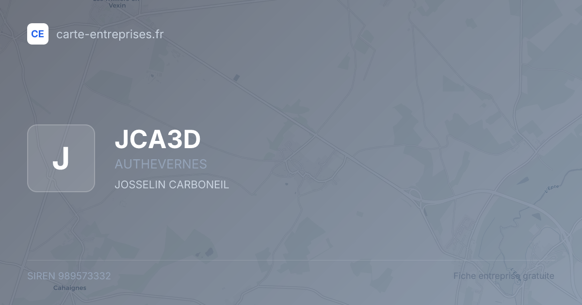 JCA3D — 989573332 — fiche entreprise