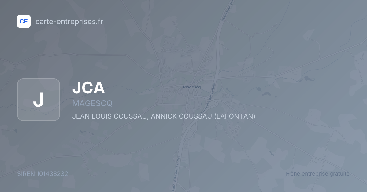JCA — 101438232 — fiche entreprise
