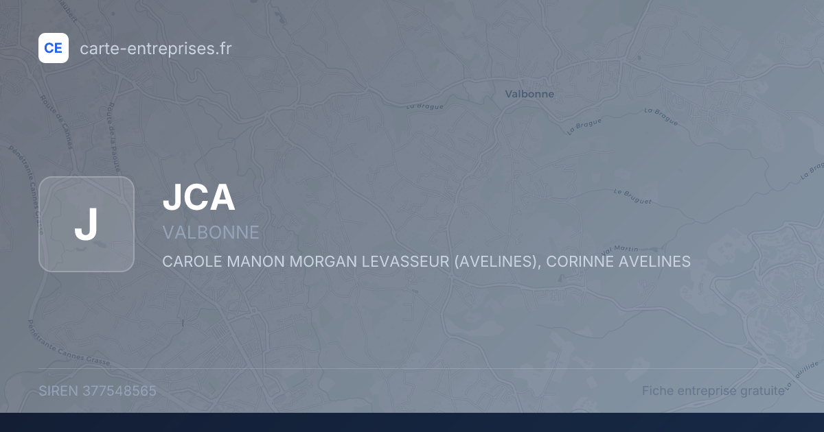 JCA — 377548565 — fiche entreprise