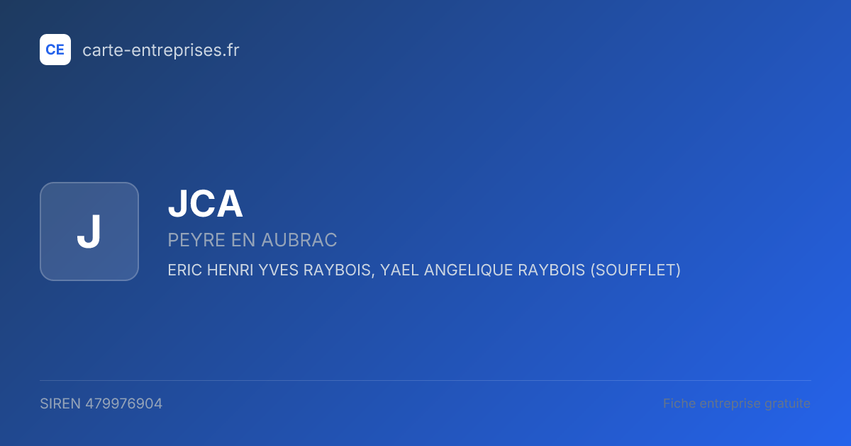 JCA — 479976904 — fiche entreprise