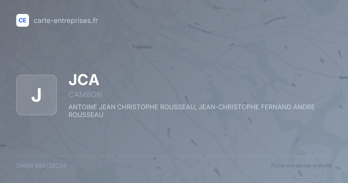 JCA — 989738224 — fiche entreprise