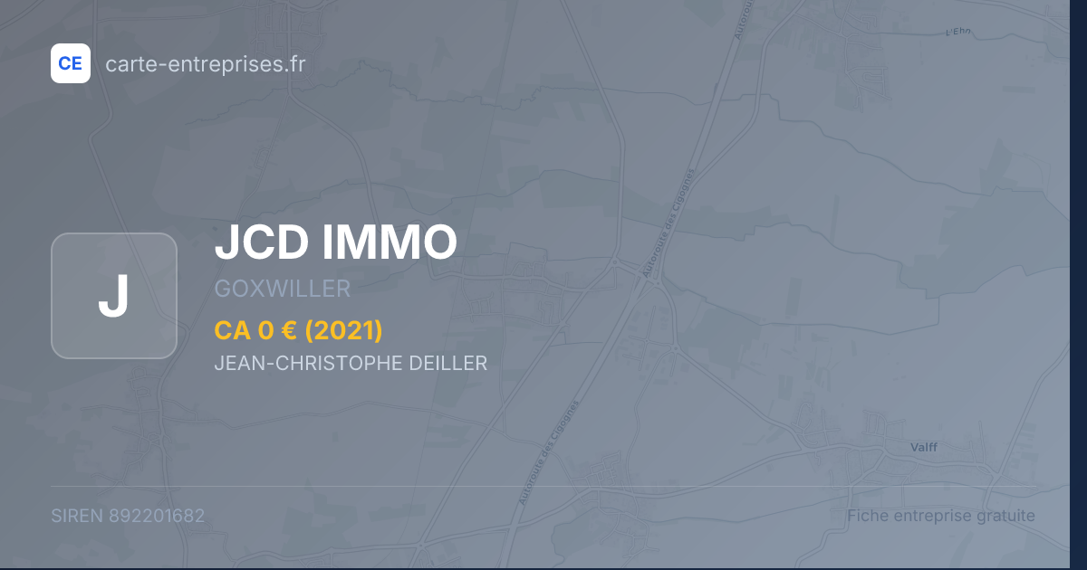 JCD IMMO — 892201682 — fiche entreprise