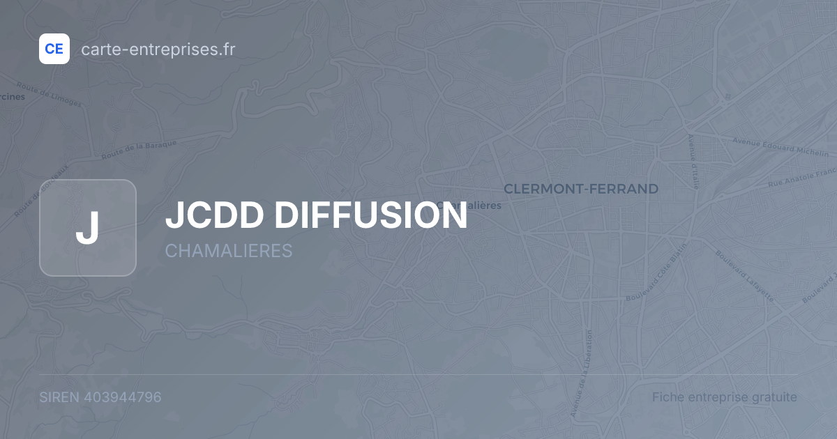 JCDD DIFFUSION — 403944796 — fiche entreprise