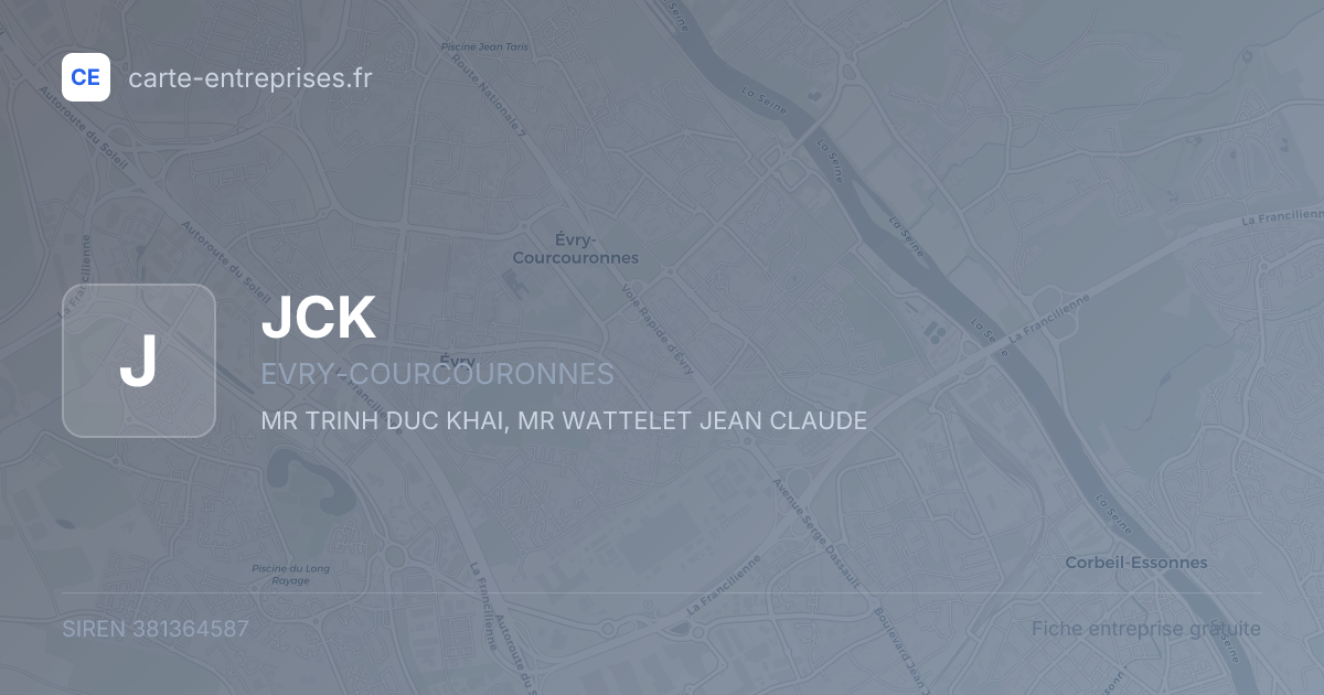 JCK — 381364587 — fiche entreprise