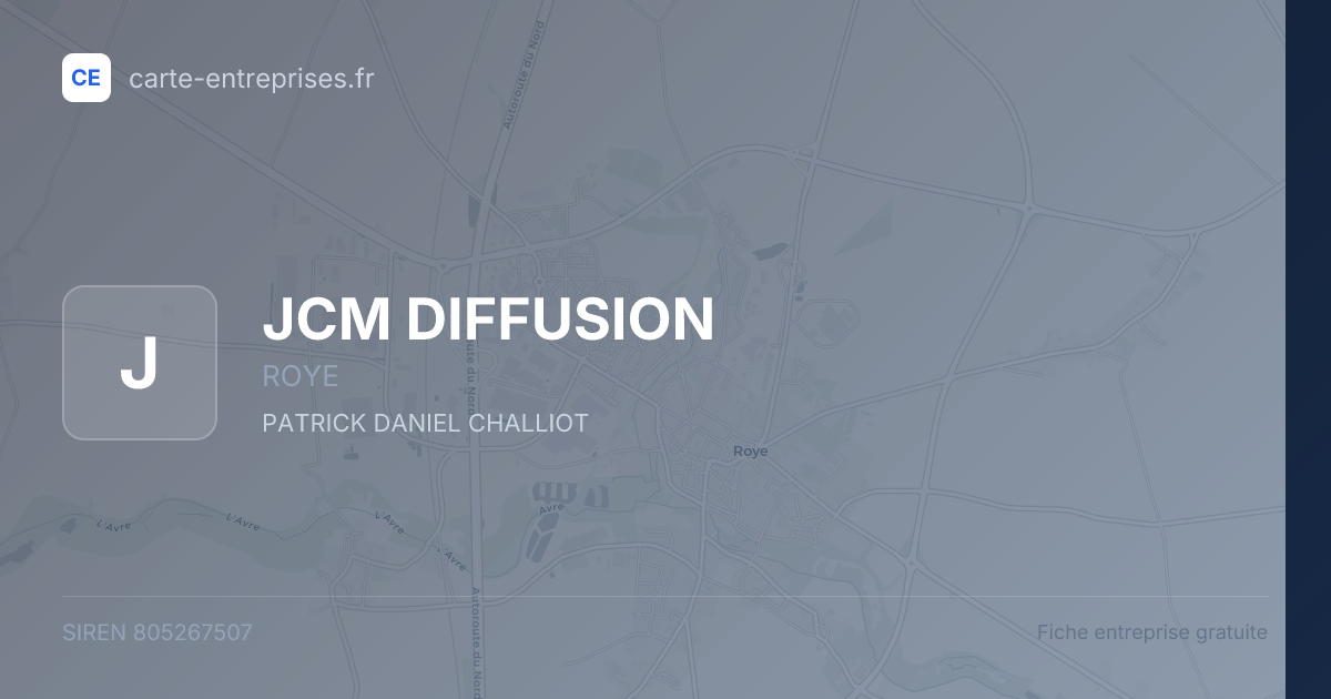 JCM DIFFUSION — 805267507 — fiche entreprise