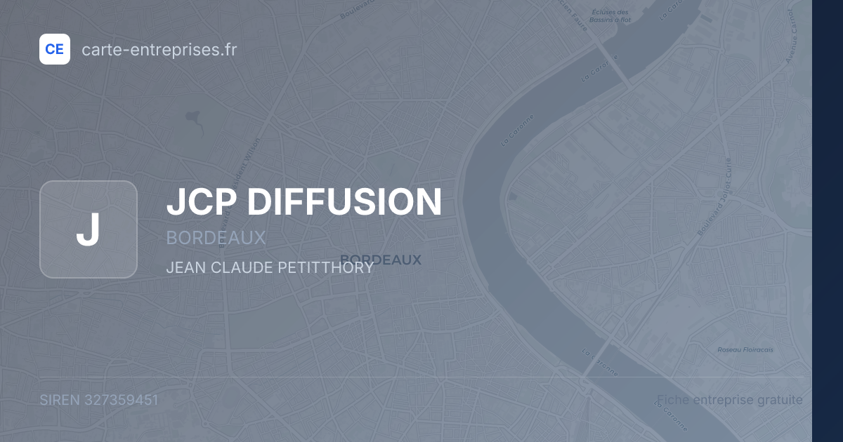 JCP DIFFUSION — 327359451 — fiche entreprise