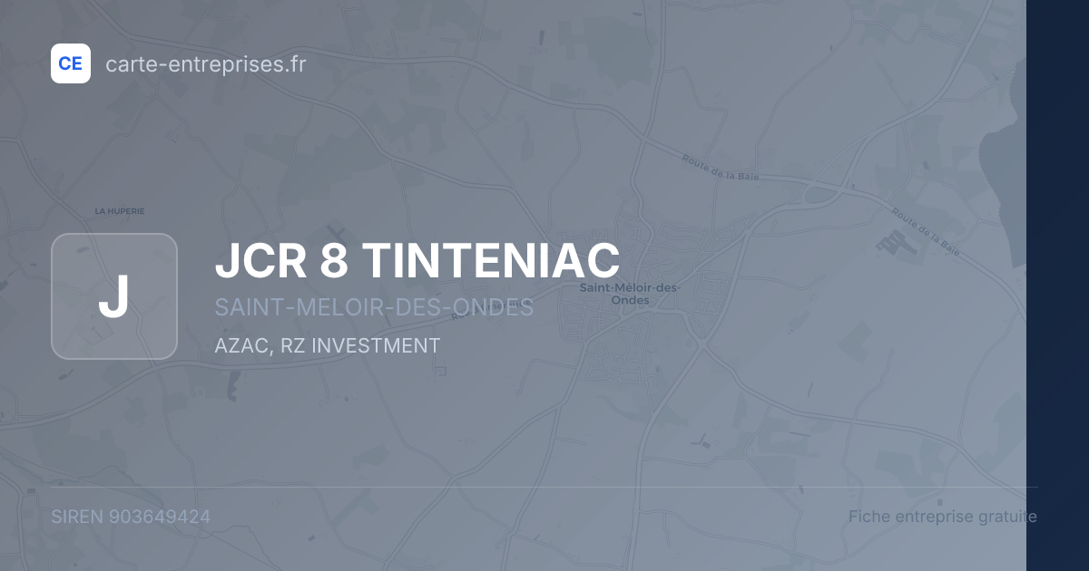 JCR 8 TINTENIAC — 903649424 — fiche entreprise