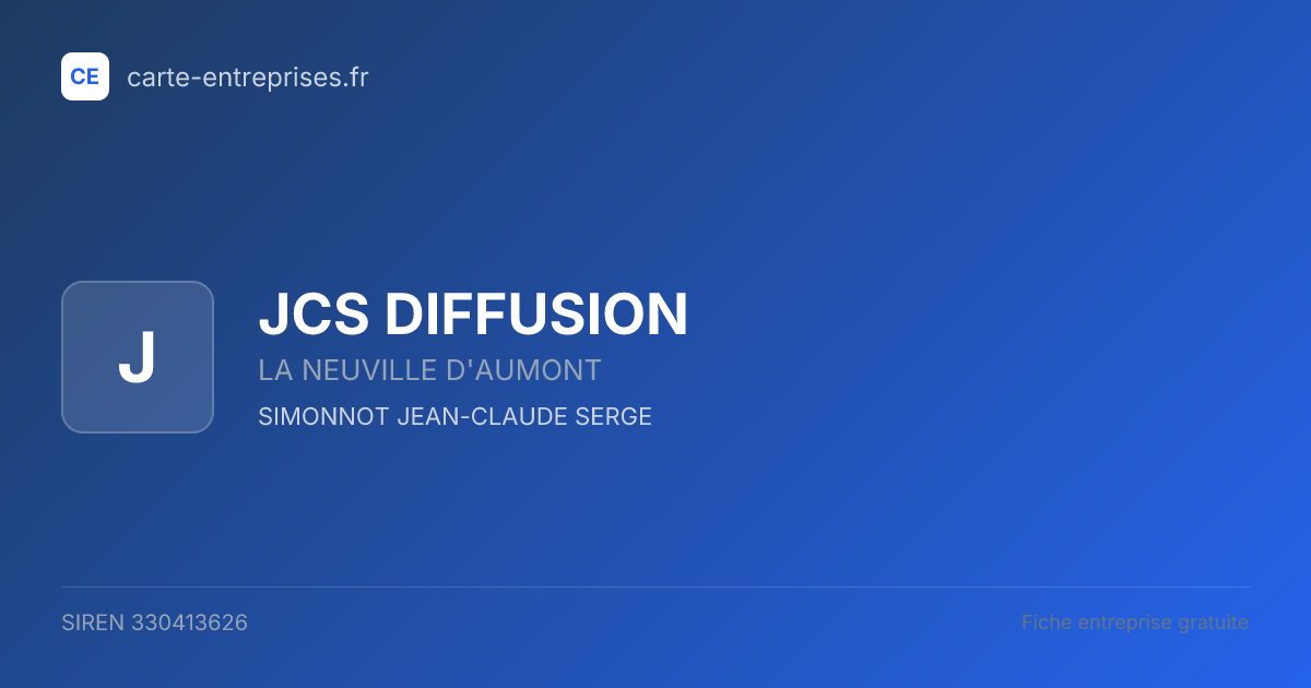 JCS DIFFUSION — 330413626 — fiche entreprise