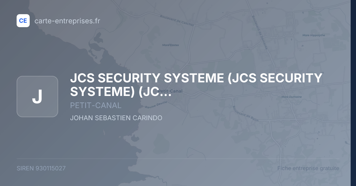 JCS SECURITY SYSTEME (JCS SECURITY SYSTEME) (JCSSS) — 930115027 — fiche entreprise