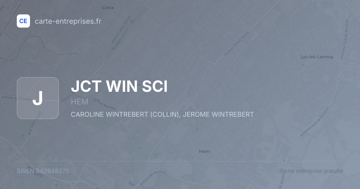 JCT WIN SCI — 842948275 — fiche entreprise