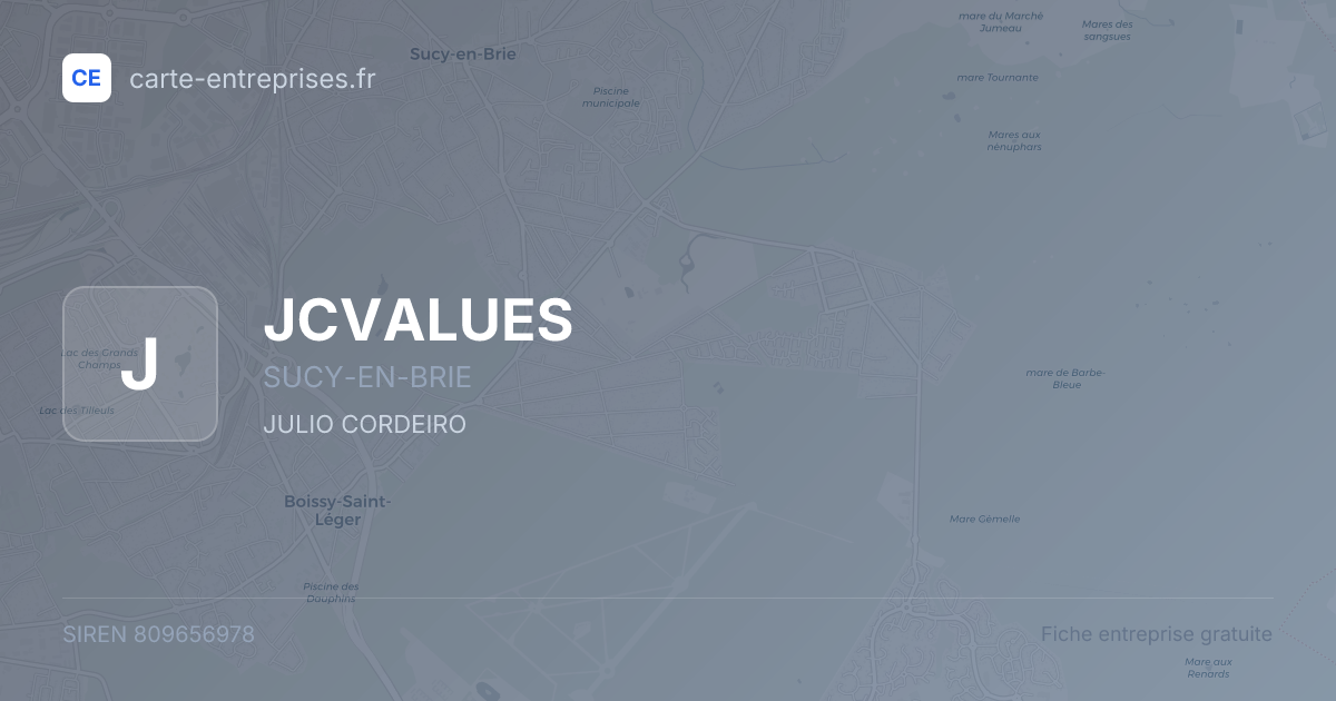 JCVALUES — 809656978 — fiche entreprise
