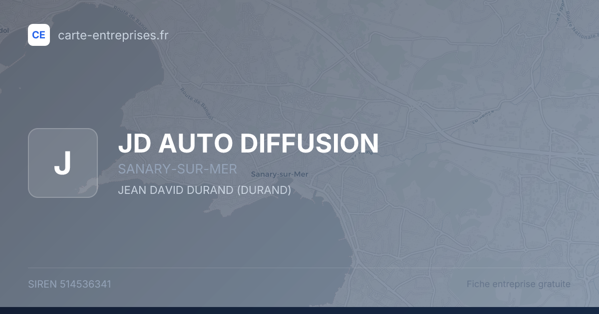 JD AUTO DIFFUSION — 514536341 — fiche entreprise
