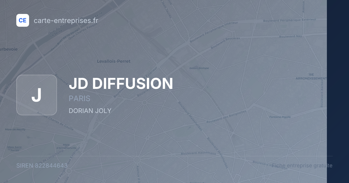 JD DIFFUSION — 822844643 — fiche entreprise