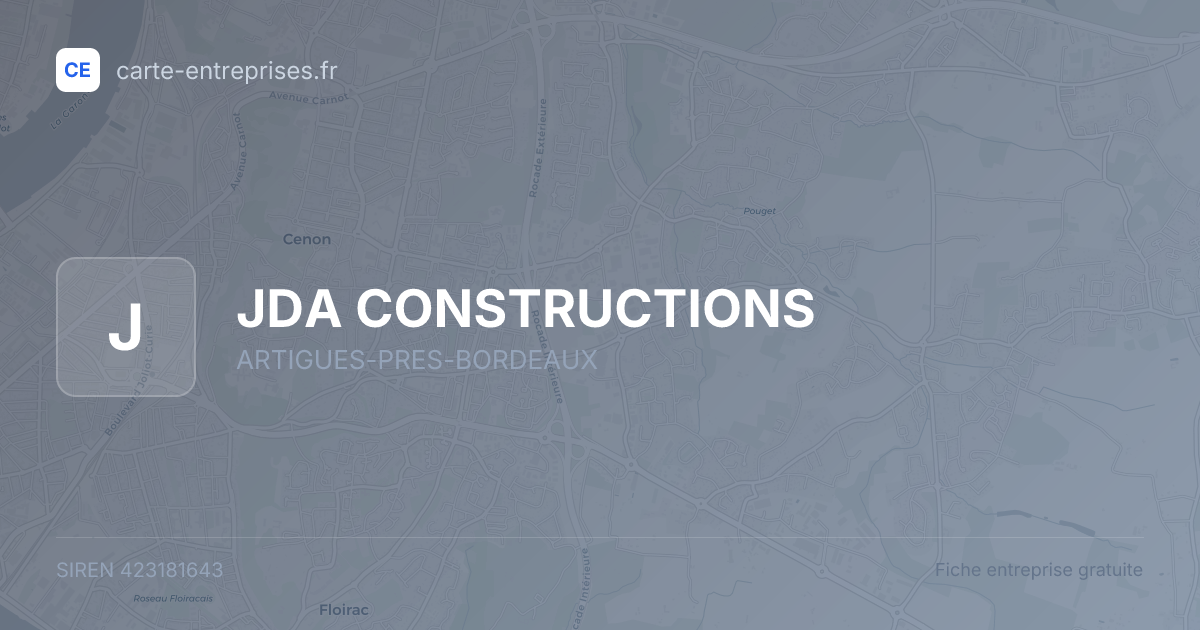 JDA CONSTRUCTIONS — 423181643 — fiche entreprise