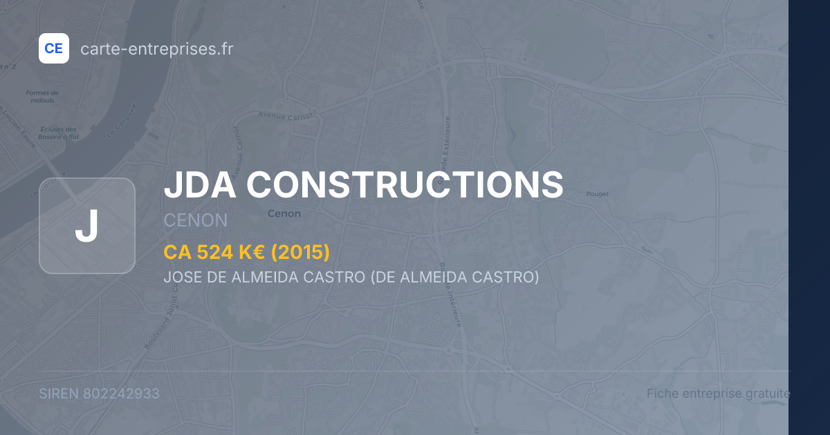 JDA CONSTRUCTIONS — 802242933 — fiche entreprise