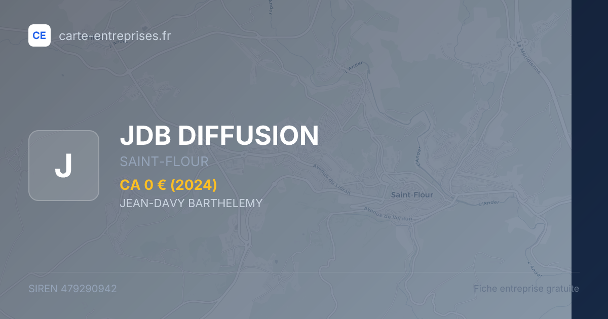 JDB DIFFUSION — 479290942 — fiche entreprise