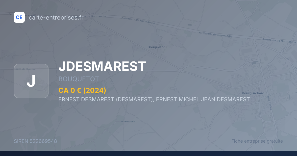 JDESMAREST — 522669548 — fiche entreprise