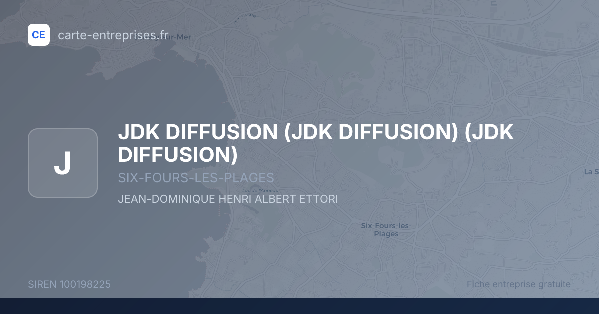JDK DIFFUSION (JDK DIFFUSION) (JDK DIFFUSION) — 100198225 — fiche entreprise