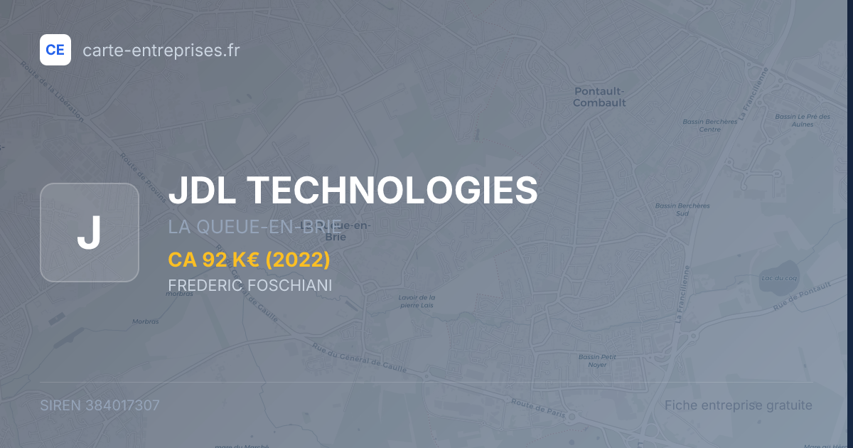 JDL TECHNOLOGIES — 384017307 — fiche entreprise