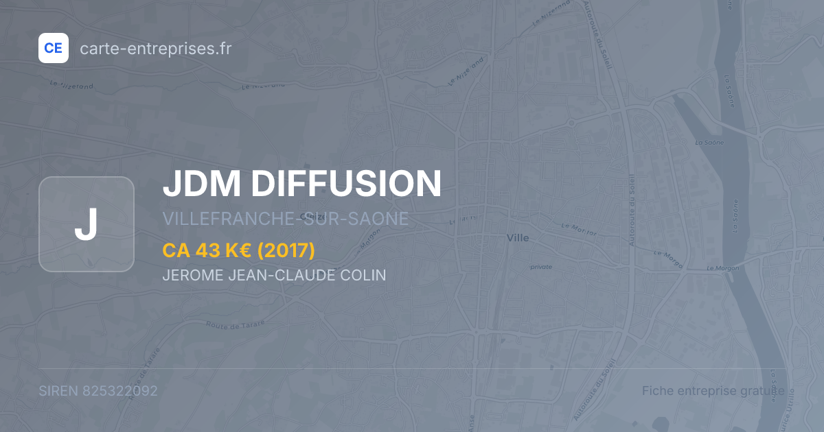 JDM DIFFUSION — 825322092 — fiche entreprise