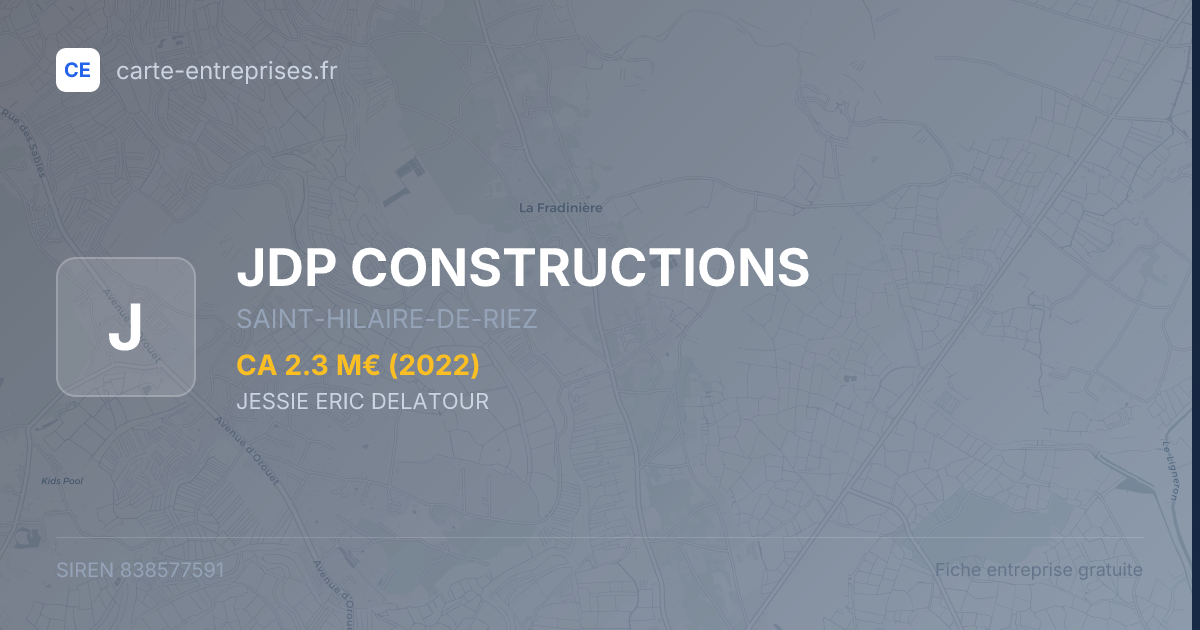 JDP CONSTRUCTIONS — 838577591 — fiche entreprise