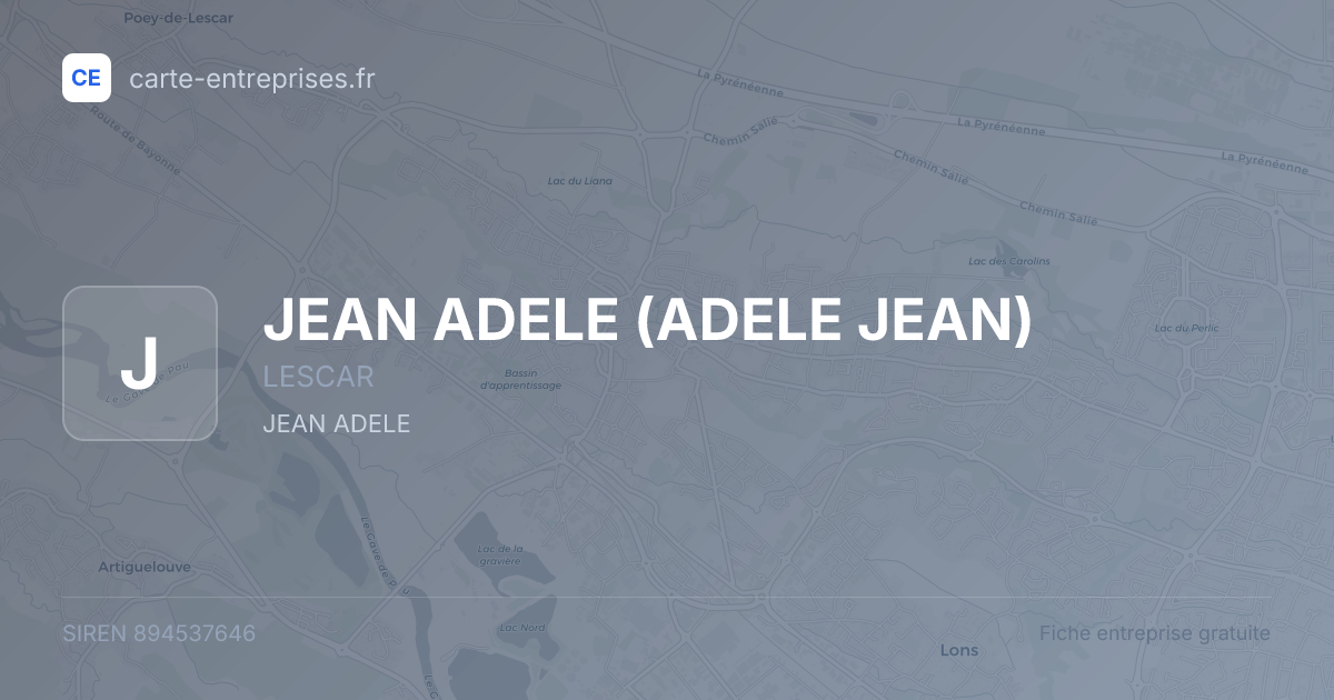 JEAN ADELE (ADELE JEAN) — 894537646 — fiche entreprise