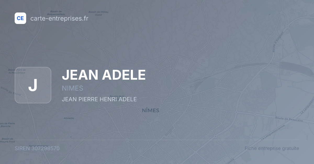 JEAN ADELE — 307298570 — fiche entreprise