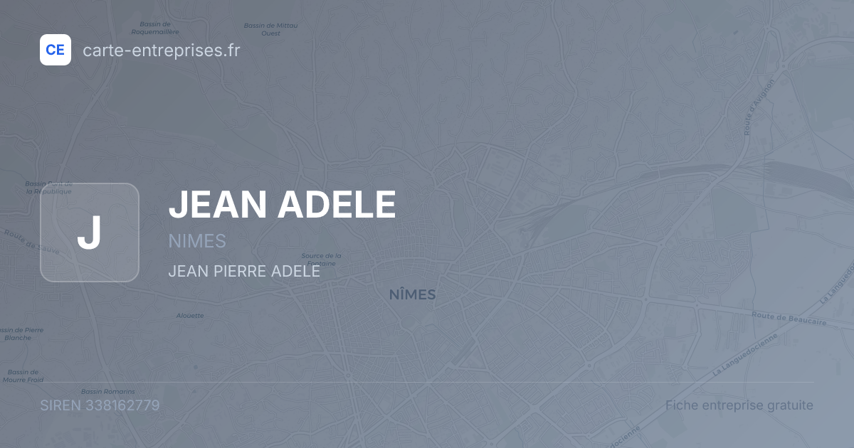 JEAN ADELE — 338162779 — fiche entreprise