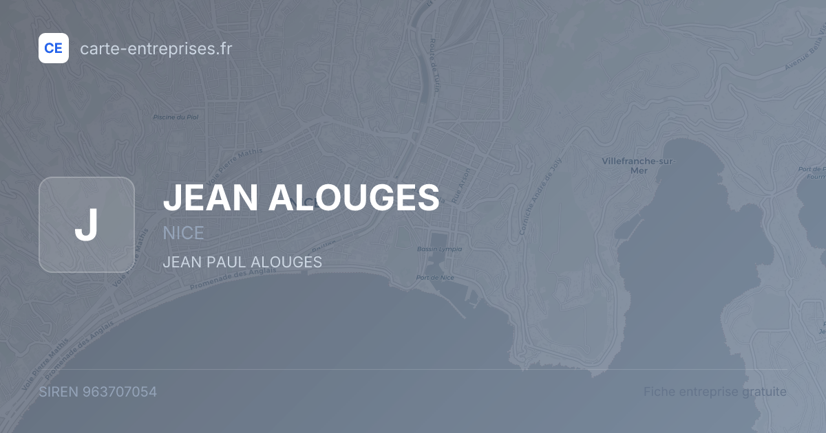 JEAN ALOUGES — 963707054 — fiche entreprise